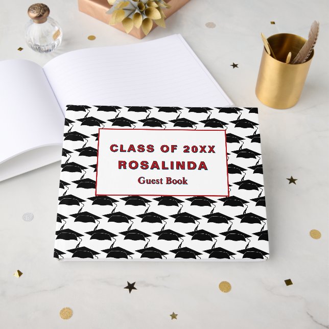 Livro De Visitas Classe de Mais velho de Graduação do Boné formando (Frente aberta)