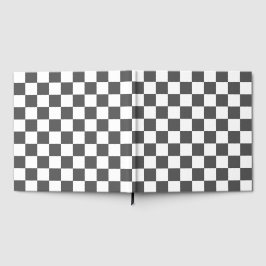 Livro De Visitas Classic dark grey checkerboard