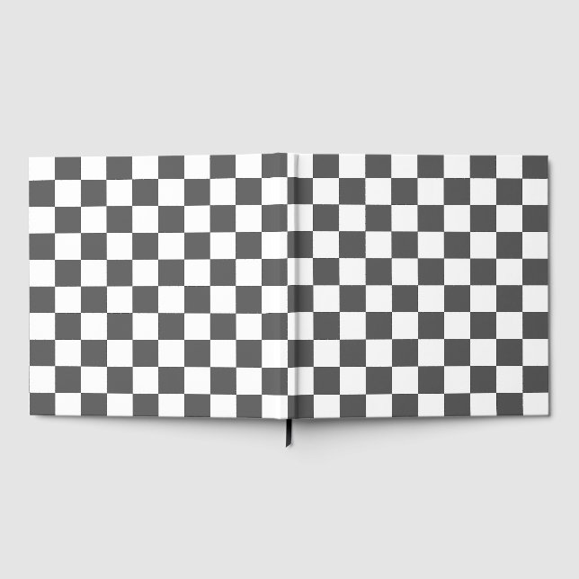Livro De Visitas Classic dark grey checkerboard (Completo)