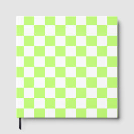 Livro De Visitas Classic visual lime checkerboard 