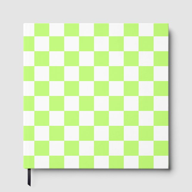 Livro De Visitas Classic visual lime checkerboard  (Frente)