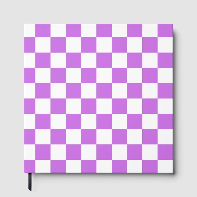Livro De Visitas Classic visual magenta checkerboard  (Frente)