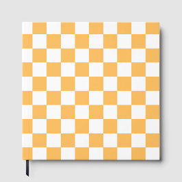 Livro De Visitas Classic visual peach checkerboard 