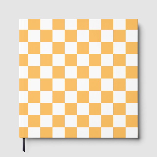 Livro De Visitas Classic visual peach checkerboard  (Frente)