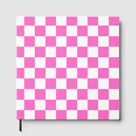 Livro De Visitas Classic visual pink checkerboard 