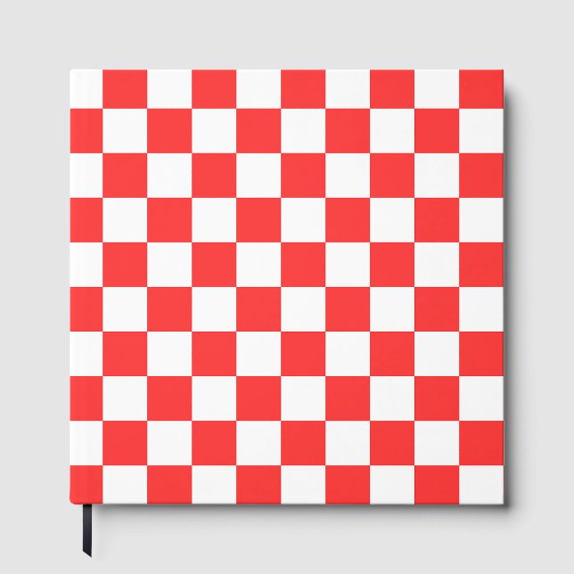 Livro De Visitas Classic visual red checkerboard  (Frente)