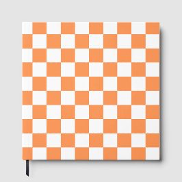 Livro De Visitas Classic visual salmon checkerboard 