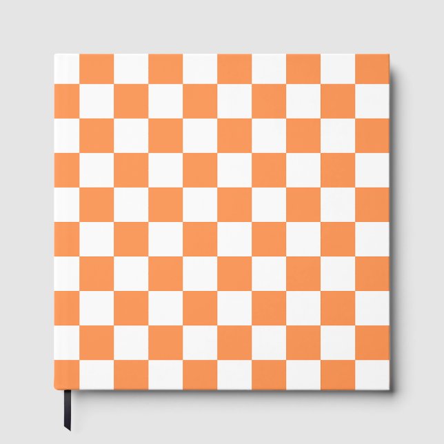 Livro De Visitas Classic visual salmon checkerboard  (Frente)