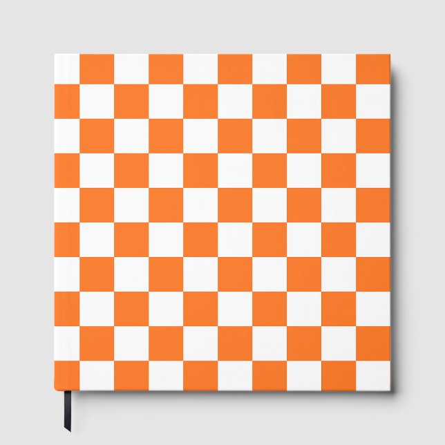 Livro De Visitas Classic visual salmon checkerboard  (Frente)