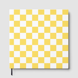 Livro De Visitas Classic visual yellow checkerboard 