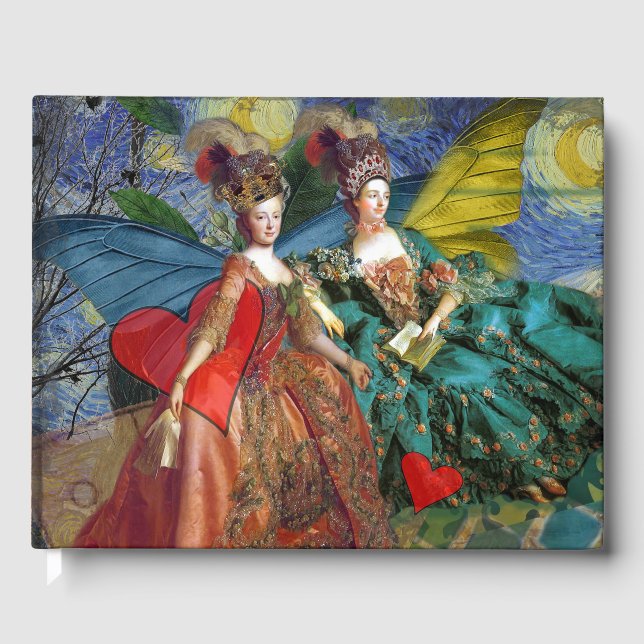 Livro De Visitas Clássica Gemini Whimsical Butterfly Mulher (Frente)