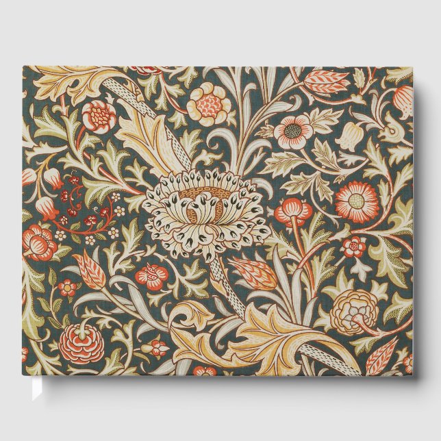 Livro De Visitas Clássico Botânico Jardim Flor de William Morris Tr (Frente)