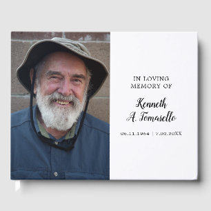 Livro De Visitas Clássico de Foto Memorial Em Memória Carinhosa
