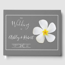 Livro De Visitas Clássico Formal Moderno, Branco sobre Cinzas, Casa