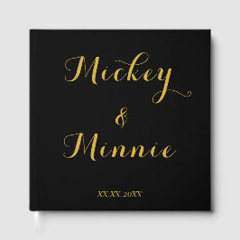 Livro de Visitas Clássico Preto 30x30 cm com Texto