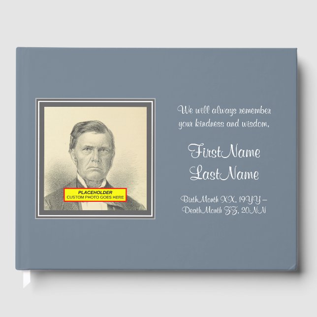 Livro De Visitas Clássico, Simples Guia Funeral (Frente)