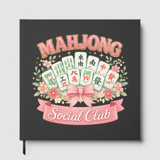 Livro De Visitas Clube Social de Mahjong Laço Floral Rosa