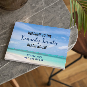 Livro De Visitas Coastal Seaside Family Name Beach House Welcome