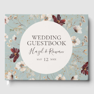 Livro De Visitas Cobre Burgundy Casamento de chá leve