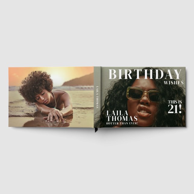 Livro De Visitas Cobrir da Revista de Festas de aniversário de Foto (Completo)