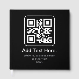 Livro De Visitas Código QR Modern Escaneável | Preto Branco & Cinza