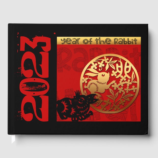 Livro De Visitas Coelho Cachorro Chinês - Ano Zodiac - Aniversário  (Frente)