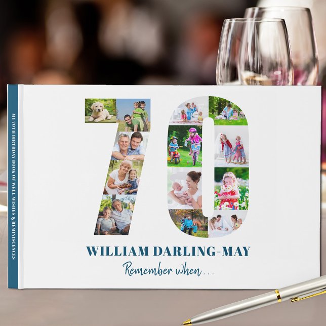 Livro De Visitas Colagem de Fotos de Aniversário de 70 Lembrar Quan (Criador carregado)