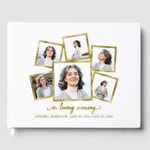 Livro De Visitas Colagem de Fotos em Memória Carinhosa Memorial ou