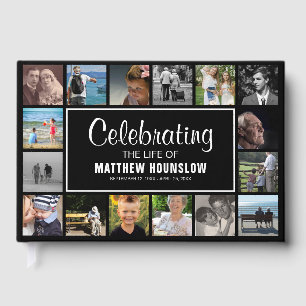Livro De Visitas Colagem de Fotos Moderna  Celebração da Vida de