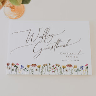 Livro De Visitas Colorida Wildflower   Guestbook Casado