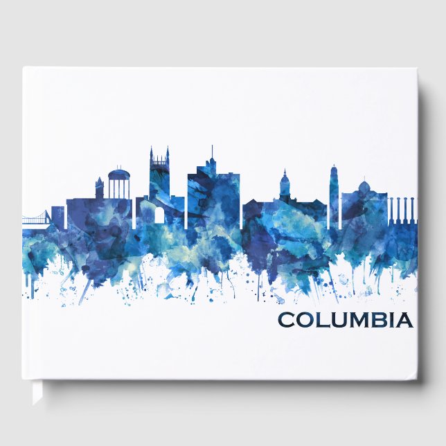 Livro De Visitas Columbia Missouri Skyline Blue (Frente)