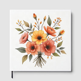 Livro de Visitas com Buquê de Flores de Outono