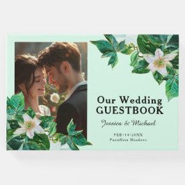 Livro De Visitas 💍 com foto, pastel Passiflora Serenity
