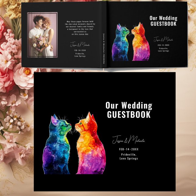 Livro De Visitas 🌈 Com Fotografia Puramente Sua: Um Amor Arco-Íris (🌈With photo Purrfectly Yours: A Rainbow Love Guest Book)