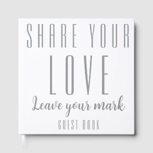 Livro De Visitas "Compartilhe Seu Amor, Deixe Sua Marca" Personaliz