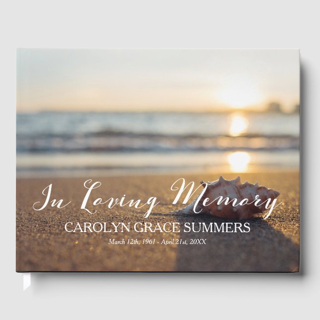 Livro De Visitas Conch on Beach In Loving Memory (Frente)