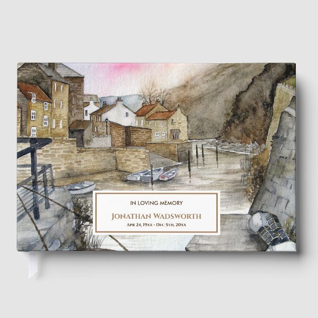 Livro De Visitas Condolence Staithes North Yorkshire Inglaterra (Frente)