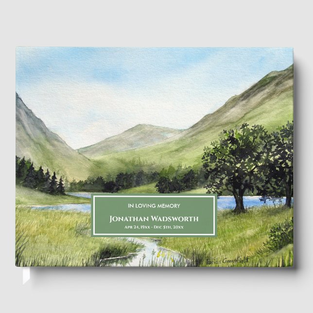 Livro De Visitas Condolence Watercolor Lake Buttermere Cumbria (Frente)