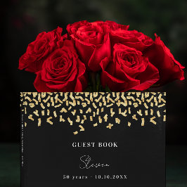 Livro De Visitas confete ouro preto festa de aniversário