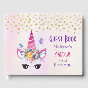 Livro De Visitas Confetti Dourado Faux em Casamento Purple Watercol