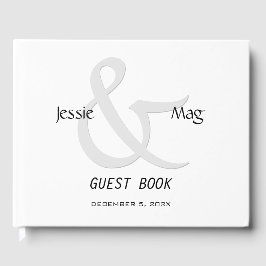 Livro De Visitas Contemporâneo Preto e Branco