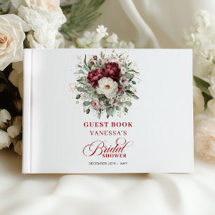 Livro De Visitas Convidadas de Chás de Bebê Florais Sofisticados em