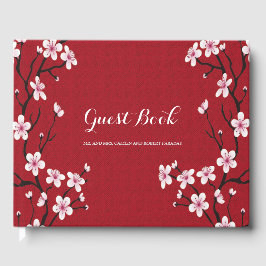 Livro De Visitas Convidado de Casamento Cherry Blossom