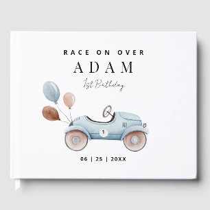 Livro De Visitas Convite de Aniversário de Carro de Corrida, Aniver