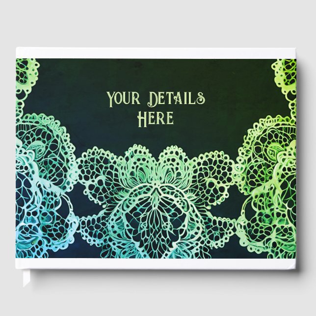 Livro De Visitas Convite para Casamento de Locais Elegante (Frente)