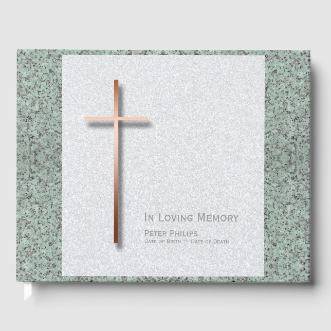 Livro De Visitas Copper Cross Stone 1, Memorial Funeral (Frente)