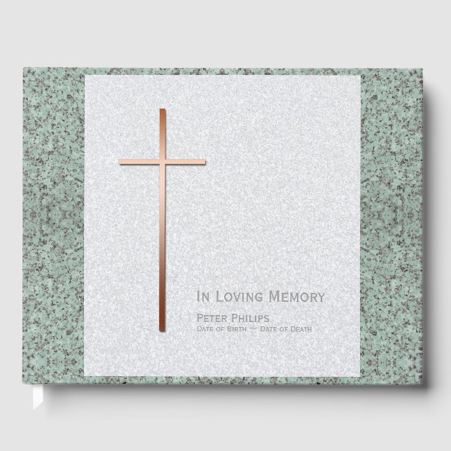 Livro De Visitas Copper Cross Stone 2, Memorial Funeral (Frente)