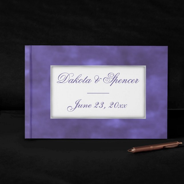 Livro De Visitas Cor de Água Mínima Moderna Roxo-Violeta (Criador carregado)