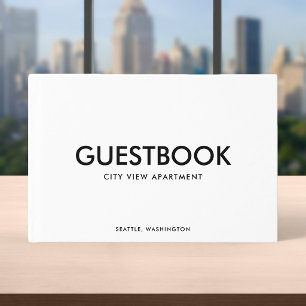 Livro De Visitas Cor Editável Sans Serif Moderno e Elegante