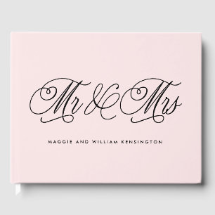 Livro De Visitas COR EDITÁVEL Sr. e Sra. Elegant Script Wedding